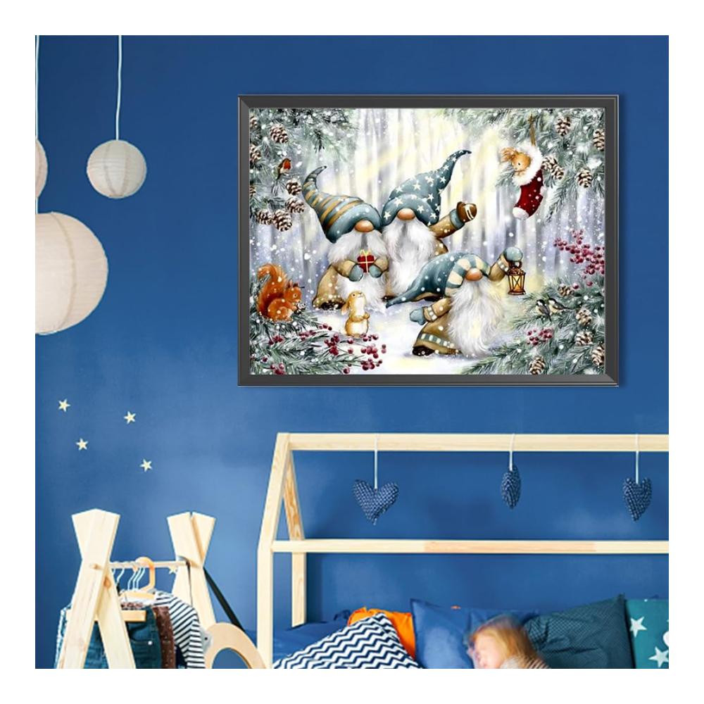 Erstellen Sie Ihre eigene Kunst mit Leichtigkeit! 5D-Glasmalerei-Set für Heimdekoration & Kunsthandwerk – Runder Bohrer entzückendes Zwergen-Design 40 x 30 cm. Verschönern Sie Ihr Zuhause mit kreativer Brillanz