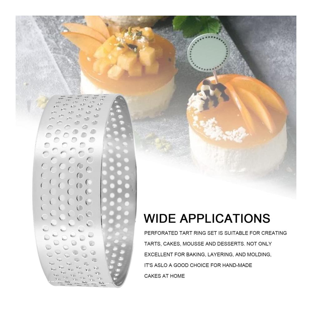 Entdecken Sie unsere hochwertigen 10 Stück Edelstahl Kuchenringe & Rahmen Set - Perfekt für Kuchen Quiches & Mousse - Backformen für Ihre Küche! 6cm Durchmesser