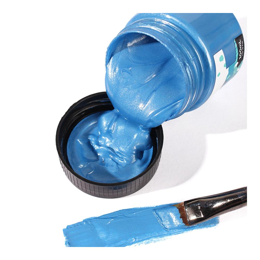 Hochwertige metallische Acrylfarbe 100 ml - Wasserfeste Farben & Lacke für Leinwand und Holz - Brillante Farbauswahl - Künstlerbedarf in Spitzenqualität