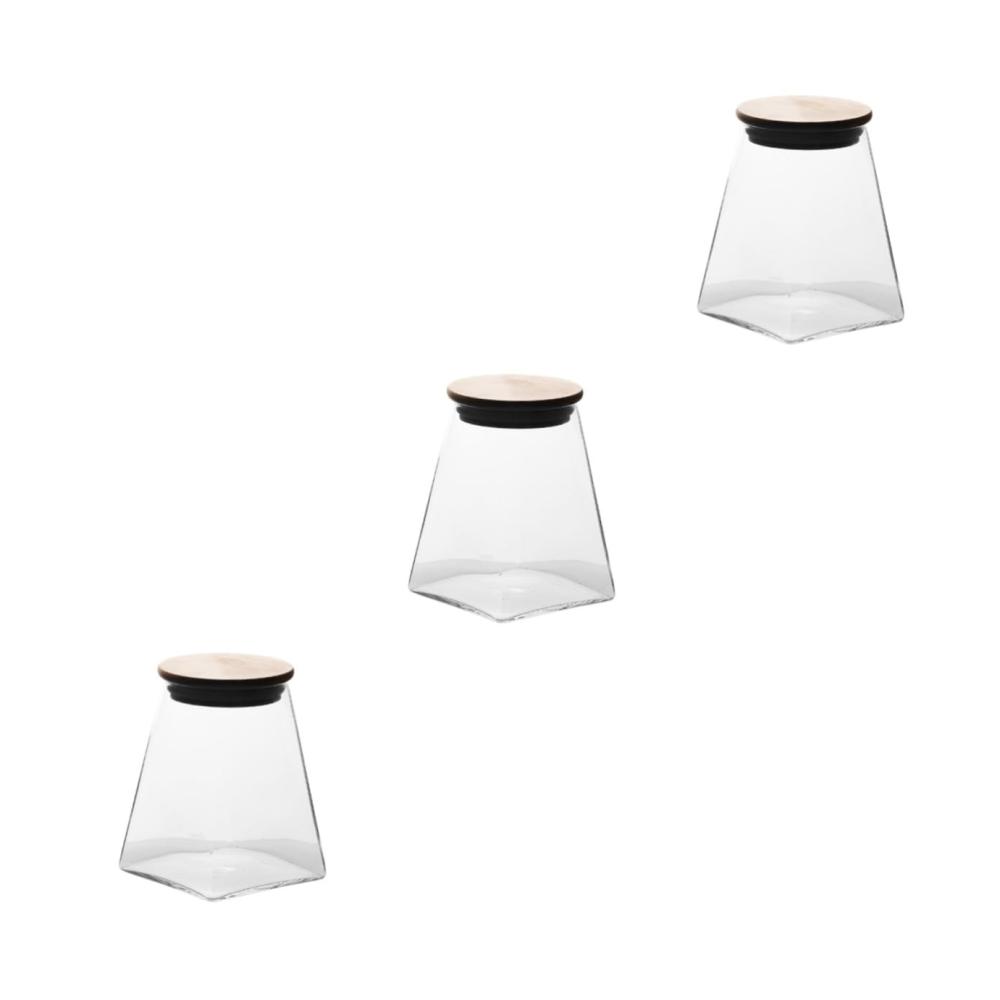 3er Set Glas Vorratsdosen mit Deckel für die Küche - Kleine Glasbehälter zur Snack-Aufbewahrung - Süßigkeit Einmachglas - Versiegelte Dose für maximale Frische - Glasgefäße zur langfristigen Lagerung