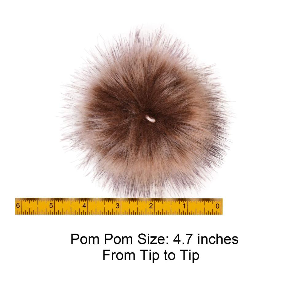 Quasten Borten & Ornamente 12 Fake Fur Bommel mit Gummiband - Kunstfell Pompoms für DIY Mützengestaltung und Strickprojekte - Trendige Haarkugeln für individuellen Style & kreative Akzente