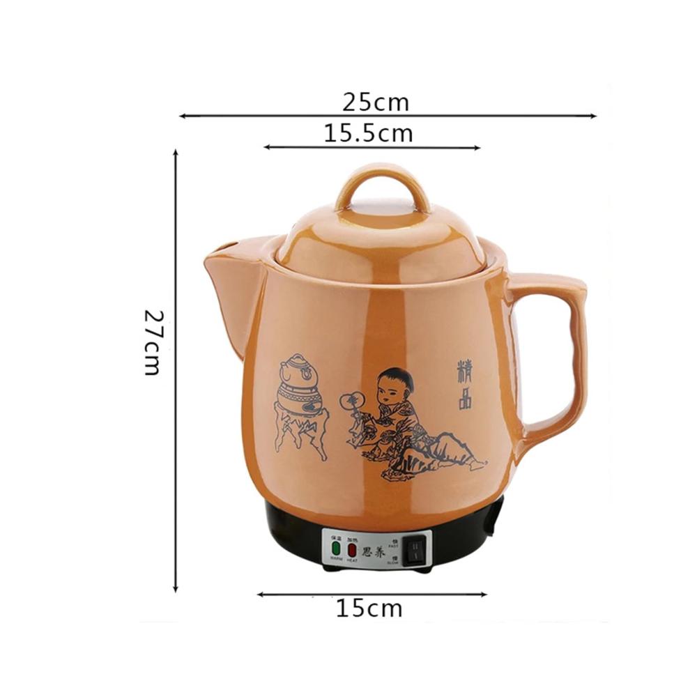 Elektrischer Teekessel 4L | Keramischer Kräutertopf | Gesunde Teekanne für Chinesische Medizin | Automatischer Schmortopf | Hitzebeständiger Keramik-Trankerhitzer | Tee- & Kaffeekanne