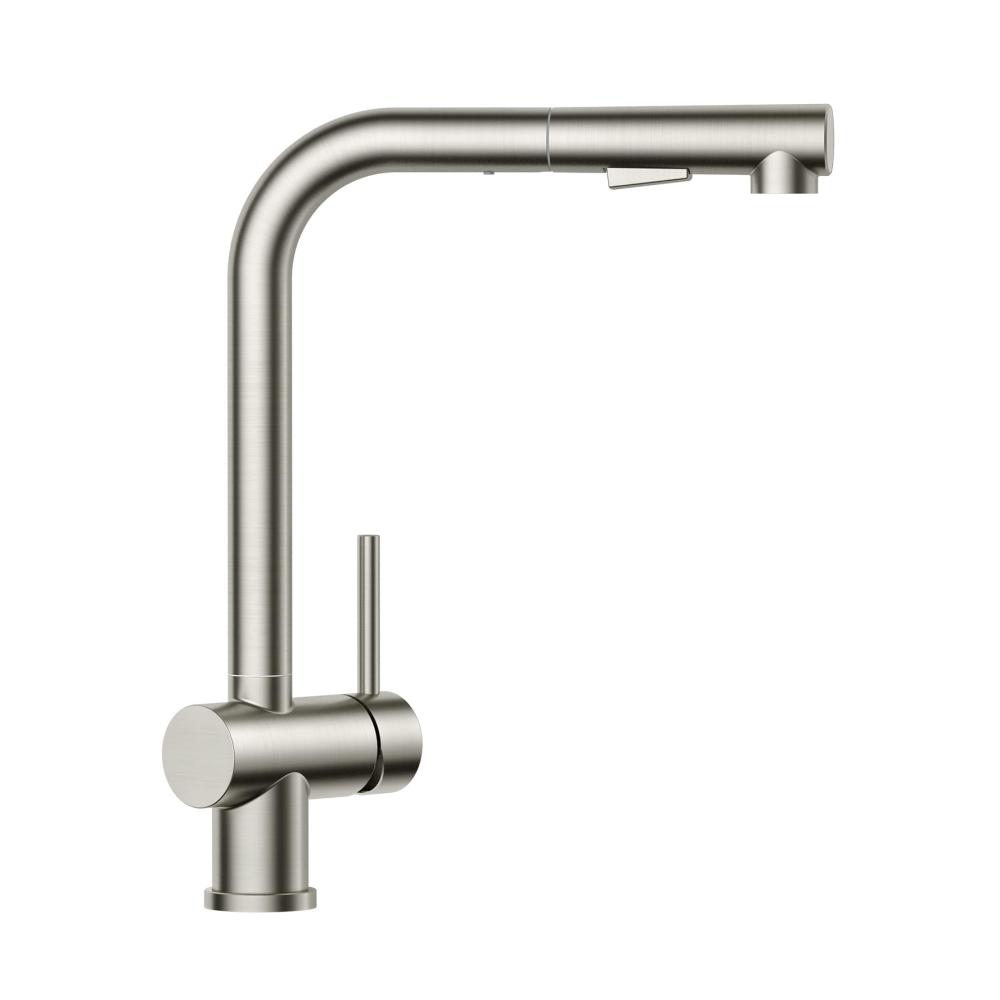 Wasserhahnfilter für Küchenwaschbecken | Edelstahl Armatur mit herausziehbarer Brause | 360° drehbarer Einhandgriff | Sauberes Wasser leicht gemacht