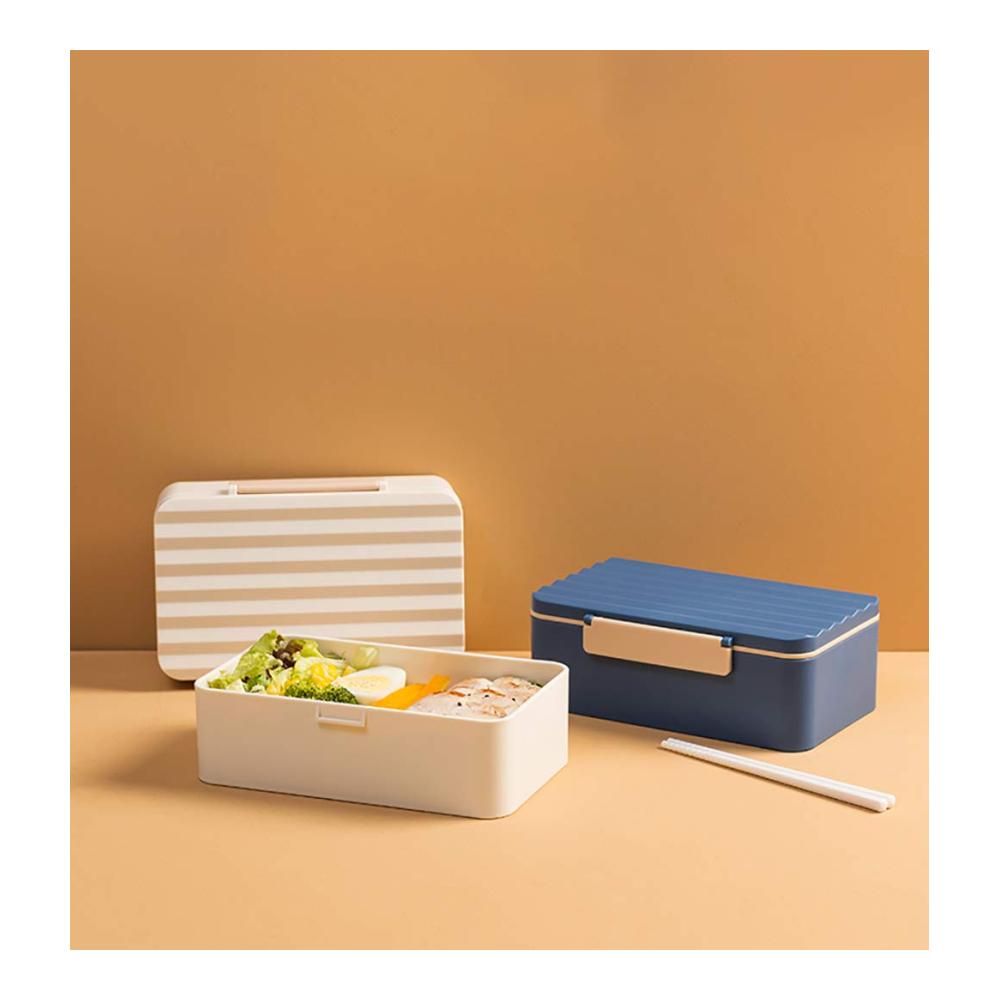 Entdecken Sie die Innovation 900ML Mikrowellen-Bento-Box für Frische unterwegs! Kreative Wellenmuster tragbar und perfekt für Kinder Schule Picknick - Weißer Lunchbox-Begleiter
