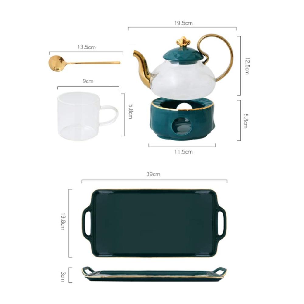 Kaffeegenuss deluxe 14-teiliges Set nordischer Goldstil Kaffee- & Teegläser inkl. Keramik-Teetassen. Perfekt für gemütliche Momente