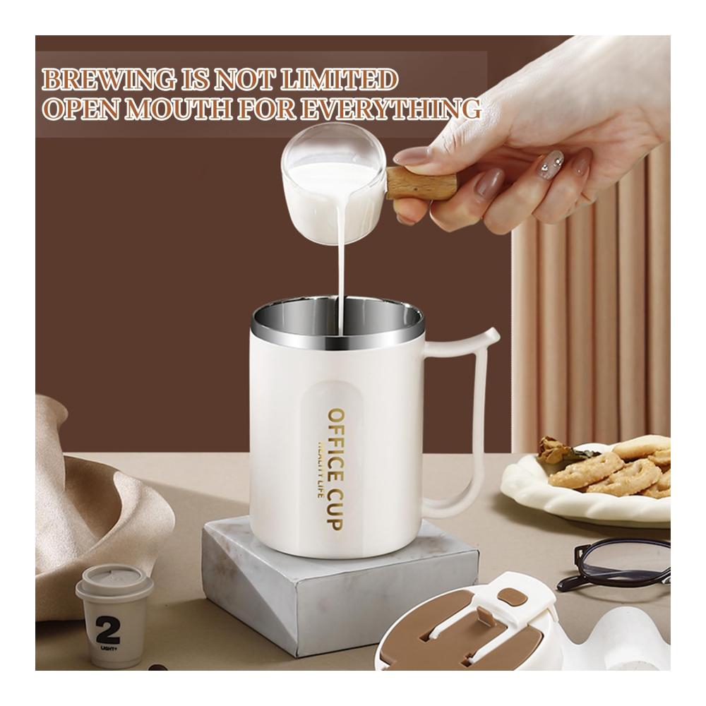 Genießen Sie Ihre Lieblingsgetränke unterwegs! Thermo-Kaffeebecher aus Edelstahl mit Henkel Isolierbecher mit Griff und Strohhalm für heiße und kalte Getränke. Ideal für unterwegs