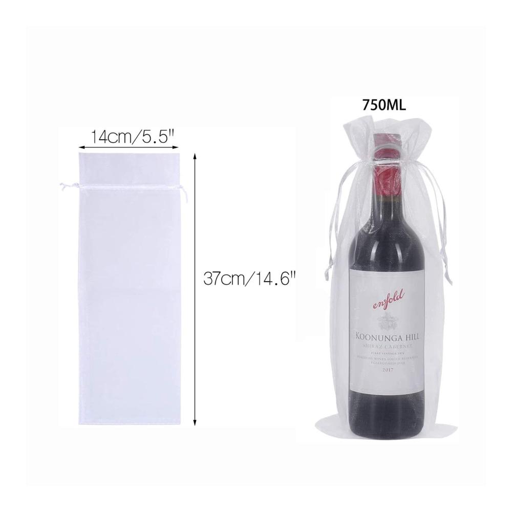 Luxus Sommelier-Sets 30 Stück Weinbeutel Organza für stilvolle Weinpräsentationen - Perfekt für Hochzeiten Geburtstage & Feiern. Wein & Champagner stilvoll verpacken