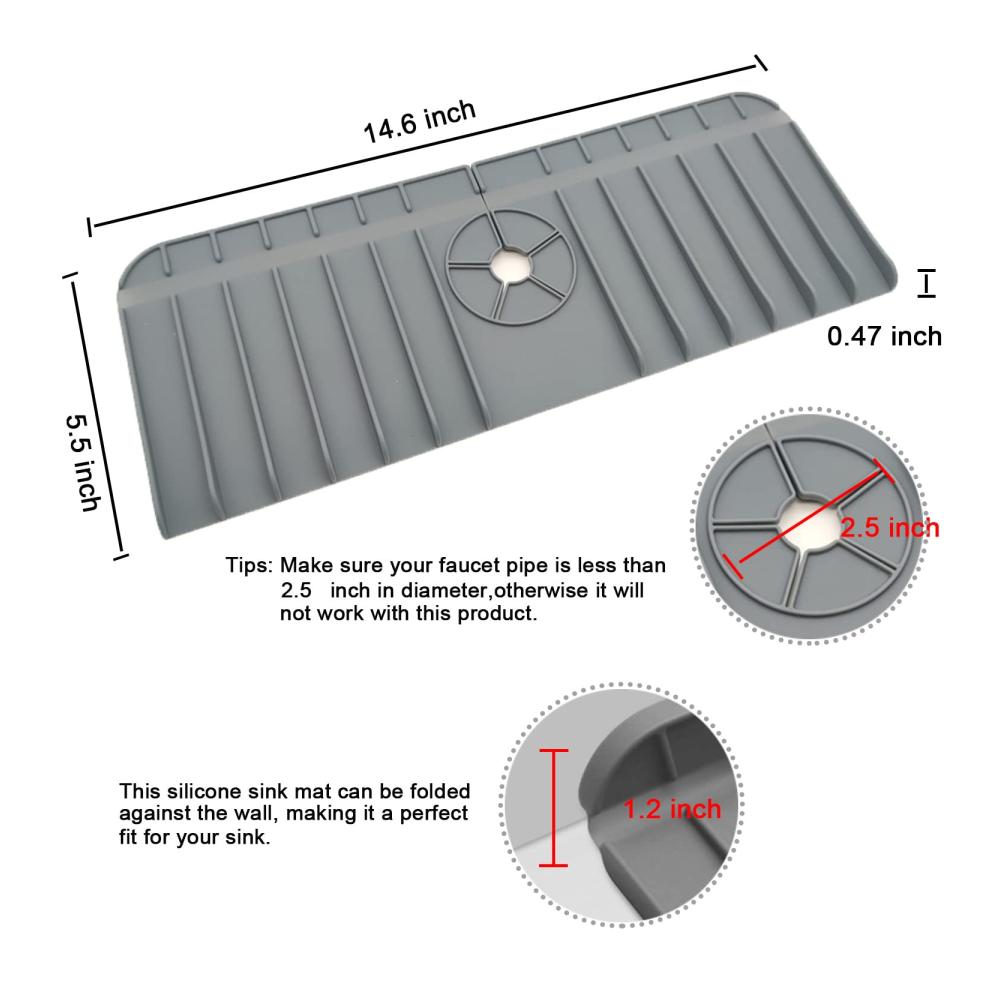 Premium Wasserhahnfilter 2er-Set Silikon-Auffangschale für tropfende Griffe | Küchen- und Badezimmer-Spritzschutzmatte | Trockenmatte gegen Feuchtigkeit | Ersatz für saugfähige Polyester-Matten