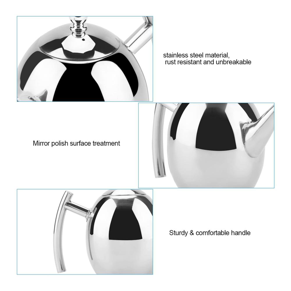 Genießen Sie perfekten Tee - Edelstahl Teekanne mit herausnehmbarem Netzfilter 1500 ml Elektrischer Tee-/Kaffee-/Wasserkocherbehälter für aromatische Getränke