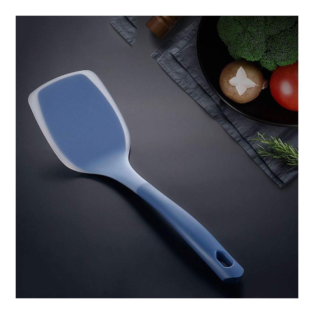 Entdecken Sie die Spitzenklasse! Küchenhelfer Basics Silikon Spoonula/Spatel - Hochtemperaturbeständig hygienisches Ein-Stück-Design - Antihaft-Gummi für müheloses Kochen und Backen (Blau) - Die ultimative Spachtel für Ihre Küche