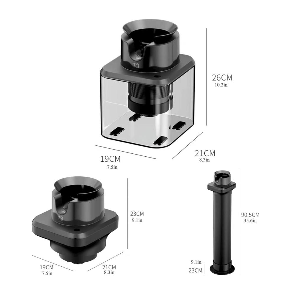 Elektrischer Pinselreiniger für Espresso-Maschinengriffe & Siebträger - Mit Acryleimer & 3 Bürstenköpfen
