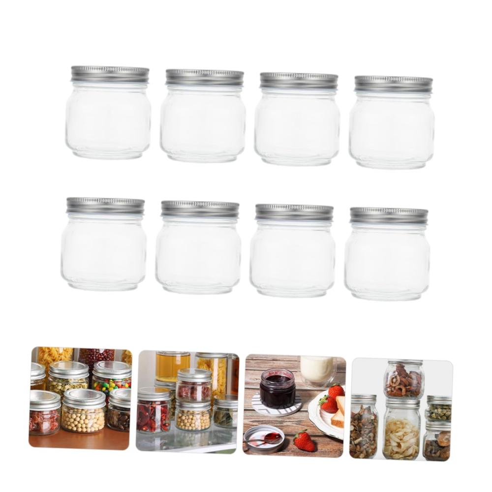 8er Set Vorratsdosen aus Glas mit Deckel - Perfekte Aufbewahrungslösung für Gewürze Snacks & mehr - Luftdichter Vorratsbehälter für Frische & Ordnung in der Küche - Wiederverwendbare Glasbehälter