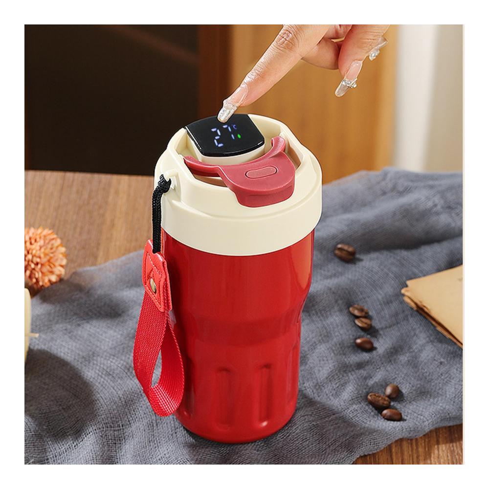 Intelligente Thermosflasche - 500 ml Digitalanzeige Isolierte Wasserflasche mit dichtem Verschluss für Reisen Zuhause Wandern Ausflug - Moderner Thermobecher Freizeitzubehör - Hält Getränke perfekt temperiert
