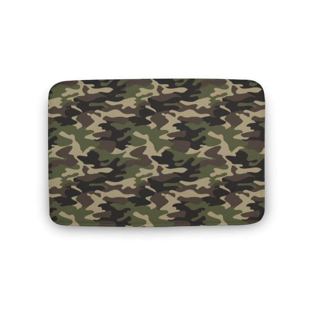 Badematte  grüner Camo-Druck Türmatte super saugfähig waschbar Teppich für Badezimmer Küche Eingang 50 x 80 cm. Fußmatten von hoher Qualität mit exklusivem Camo-Design. Entworfen um die Feuchtigkeit aufzunehmen und den Boden sauber zu halten. Ideal für Badezimmer Küche und Eingangsbereiche. Waschmaschinenfest für einfache Pflege