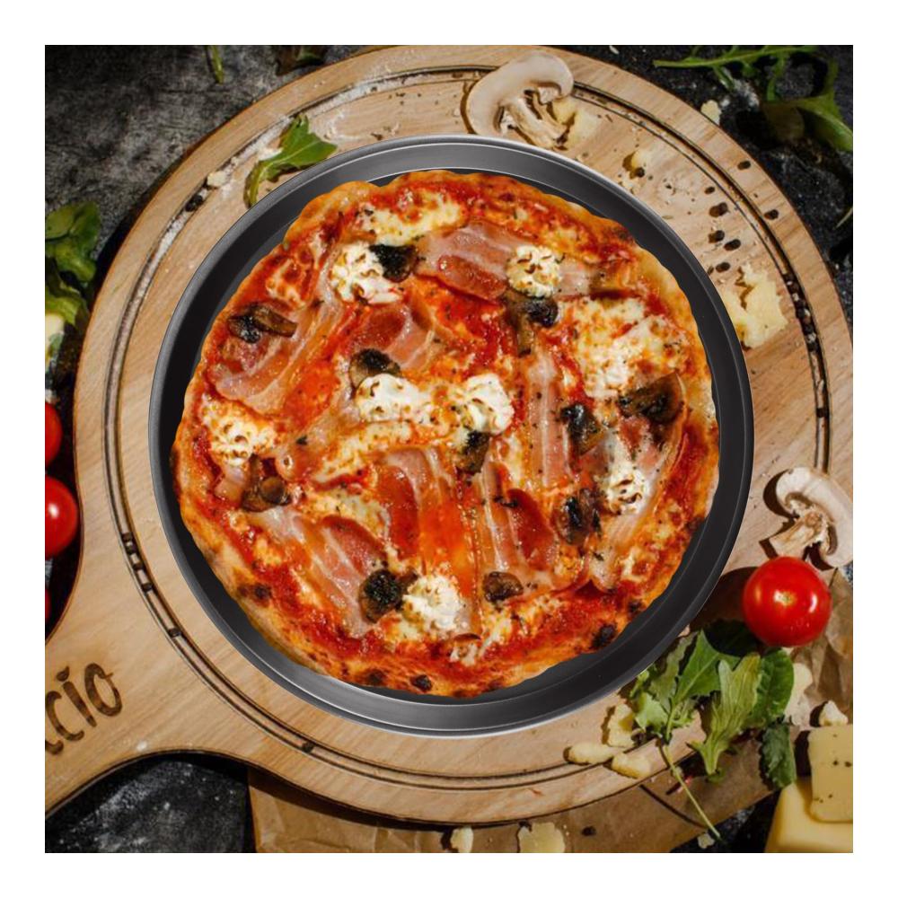 Entdecken Sie den Genuss 6er Set Runde Pizzapfannen Ø 30 cm aus hochwertigem Edelstahl mit Antihaftbeschichtung. Perfekt für knusprige Pizzen Kuchen Flammkuchen und mehr. Schwarze Eleganz für