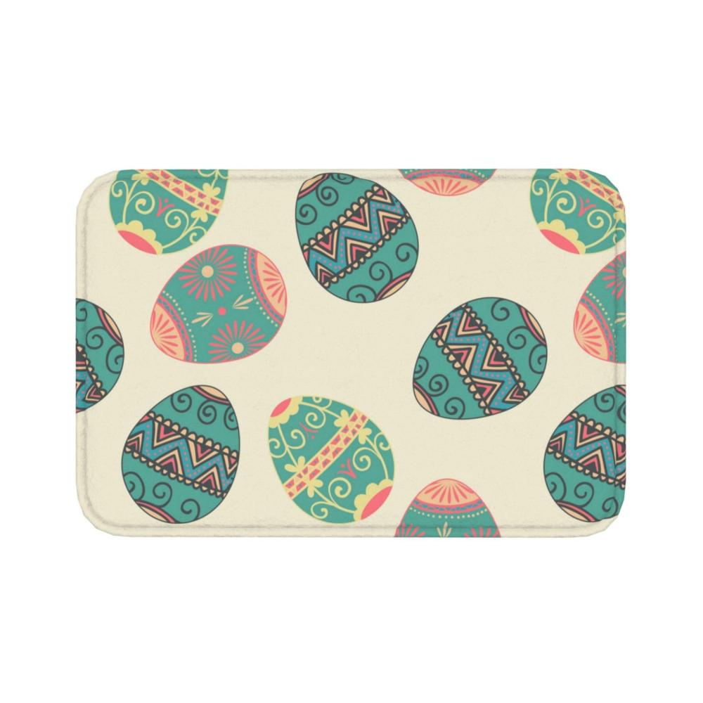 Erfrischende Flanell-Fußmatte Bunte Eier Ostern-Vibes Saugfähigkeit & Rutschfestigkeit für Innen & Außen. Ideal als Willkommensmatte & Badezimmerteppich. 60x40cm
