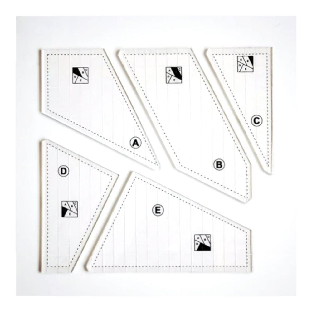Präzisions-Linealset für Schneider & Quilter - 5-teiliges Patchwork Nählinealset aus Acryl inkl. Rollschneider - Perfekt zum Abmessen Schneiden & Quilten - Ideale Werkzeuge für Handwerker