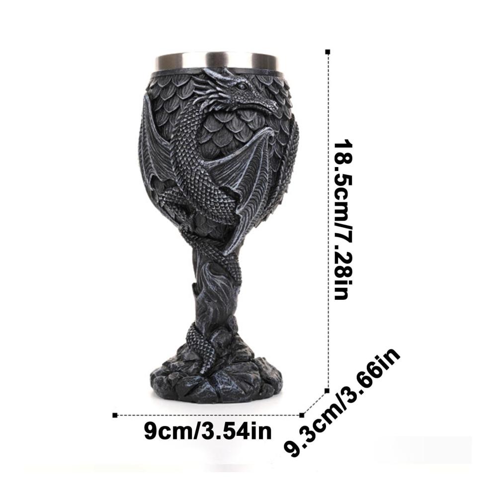 Entzückende Gothic-Drachenkelche aus Edelstahl | Rotweingläser mit Drachenmotiv | Perfektes Geschenk für Versammlungen und Partydekoration