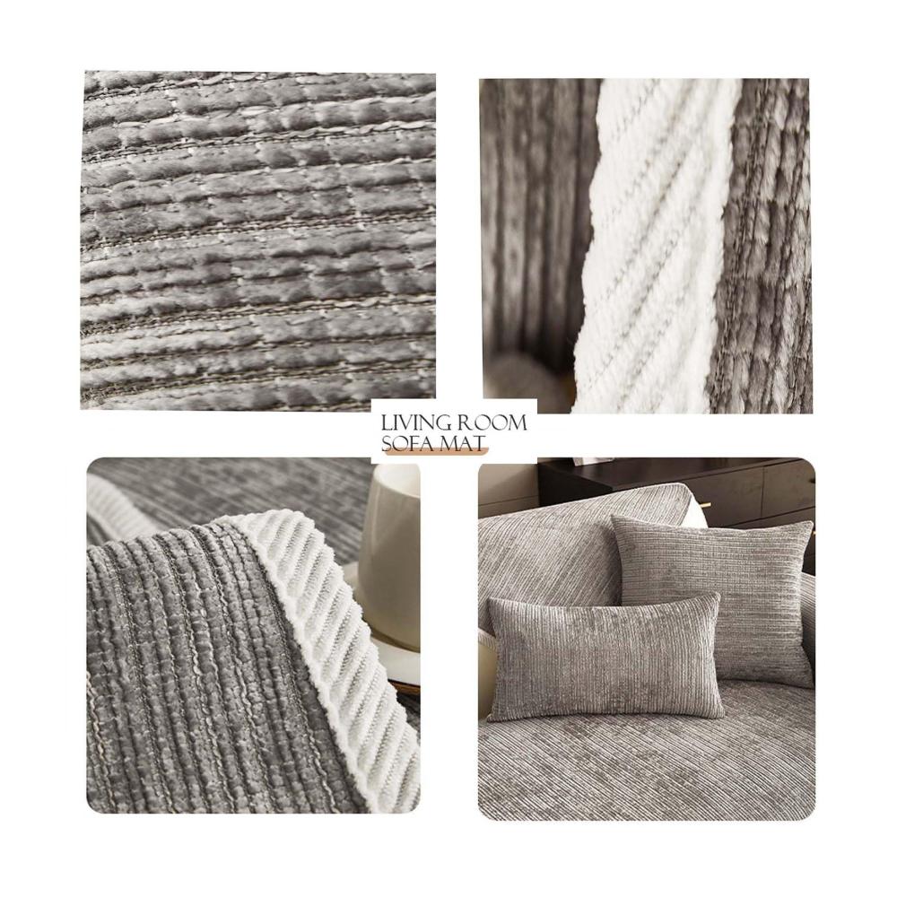 Aktualisierte Weiche Chenille Sofaüberwürfe 1/2/3/4 Sitzer | L-Form Couchschutz - Rutschfeste Waschbare Bezüge für Sofa & Haustiere | Super Weicher Schutz für Warmen Komfort | Stilvoll & Pflegeleicht