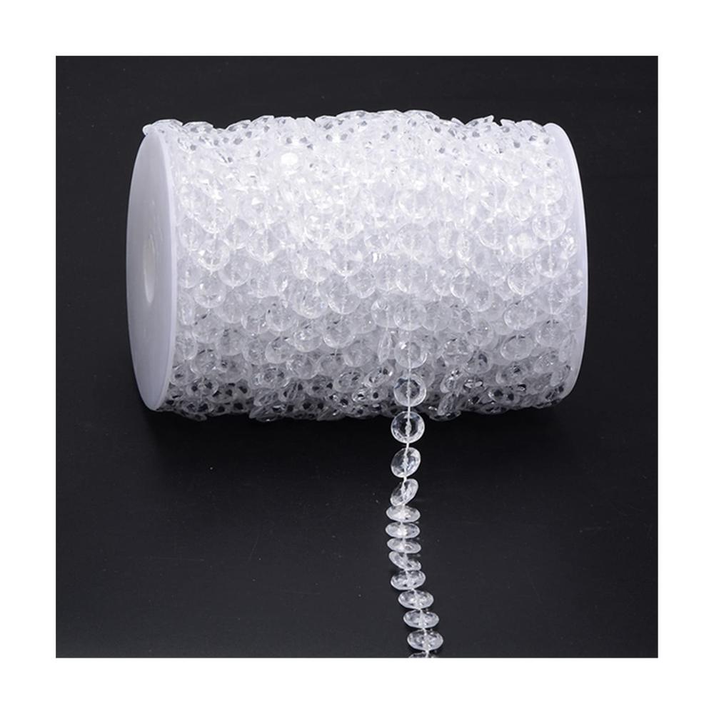 Exquisite Borten mit Beads 10m Kristallperlen Vorhang irisierende Acrylperlen Hochzeitsdekor Strass Girlande - AB Colors 10m