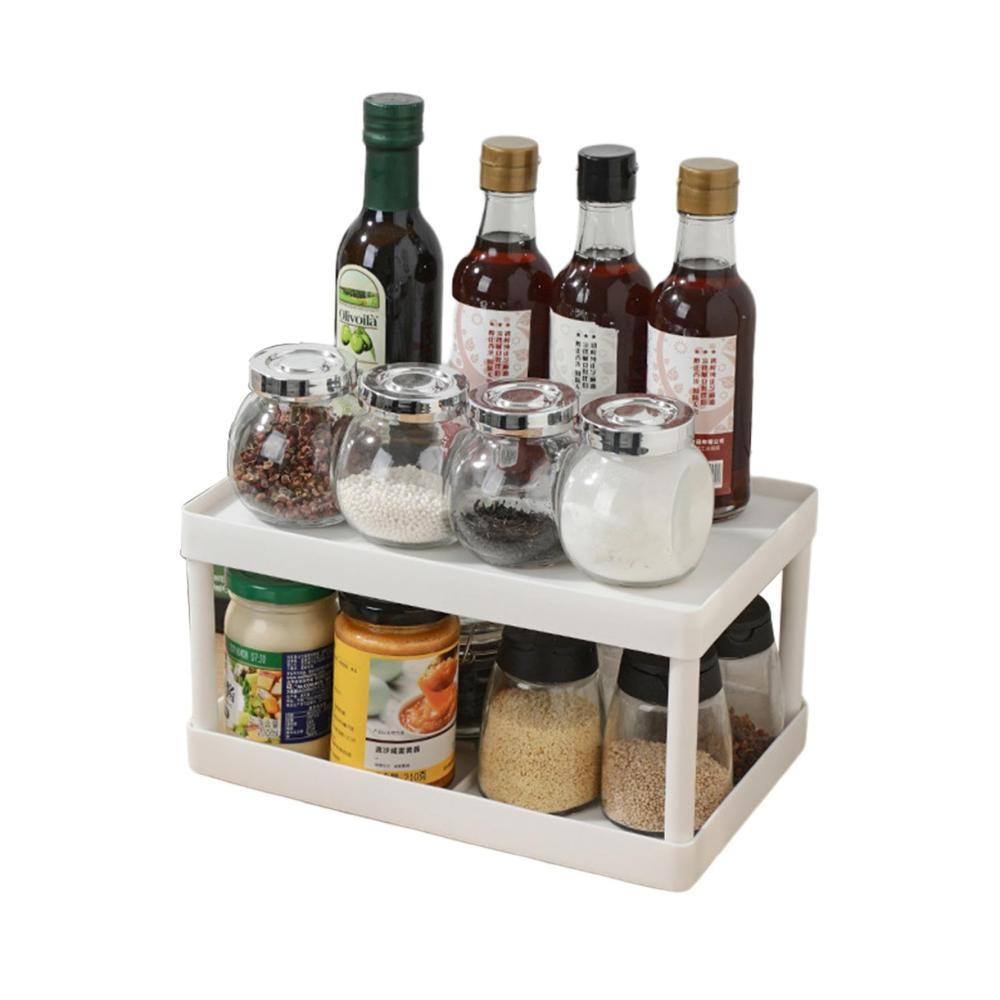 Effizientes Gewürzregal für die Küche Doppellagiges Desktop-Regal mit 475 g langlebiger Organizer für Arbeitsplatten und tragbarer Badezimmer-Organizer. Halten Sie Ihre Gewürze ordentlich und griffbereit