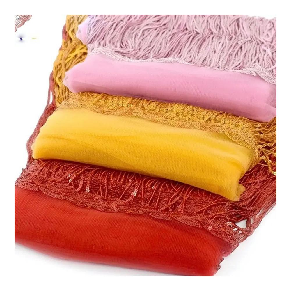 2/4 Yards Hellgold 10 cm Pailletten-Quasten-Spitzenbesatz | Glitzernde Fransenbänder für Tanz-Performance und DIY-Kleidung | Lange Fransen als exquisites Nähzubeh