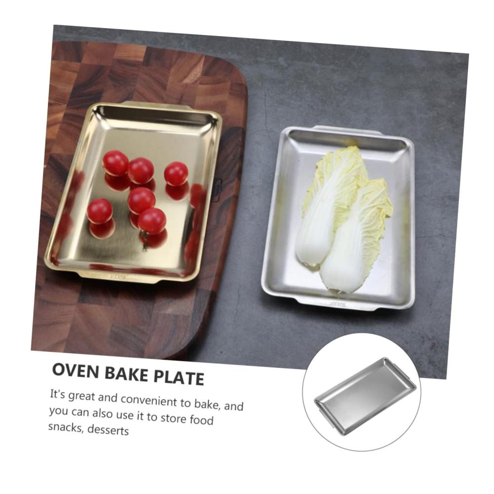 Edelstahl Grillpfannen Töpfe & Pfannen Set - Rechteckige Backform Sushi Tray Kuchenplatte - Küchenwaren aus rostfreiem Stahl für stilvolles Servieren und Dekorieren - Hochwertige Eisenplatte inklusive