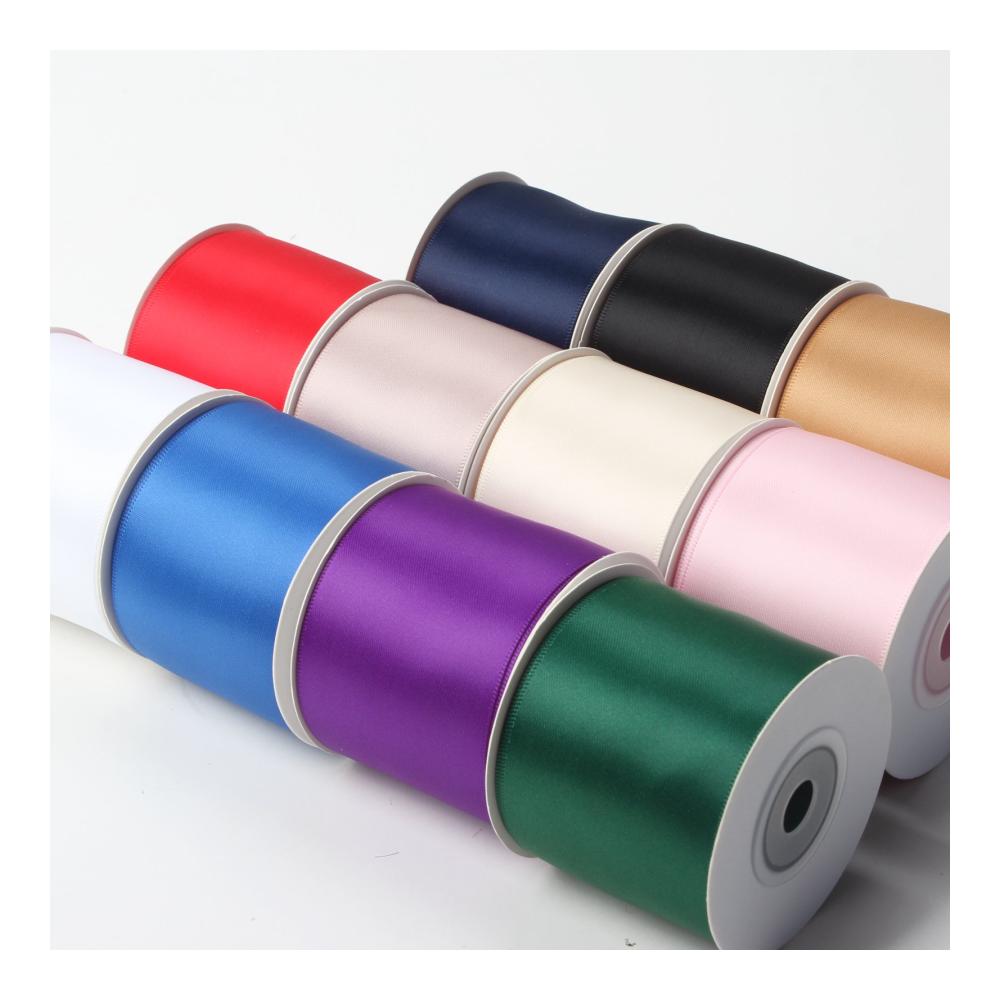 Doppelseitiges Satinband 50mm x 9m - Elegantes Geschenkband und Dekoration - Schimmernde Bänder Borten & Ornamente in 813 Champagnerfarbe