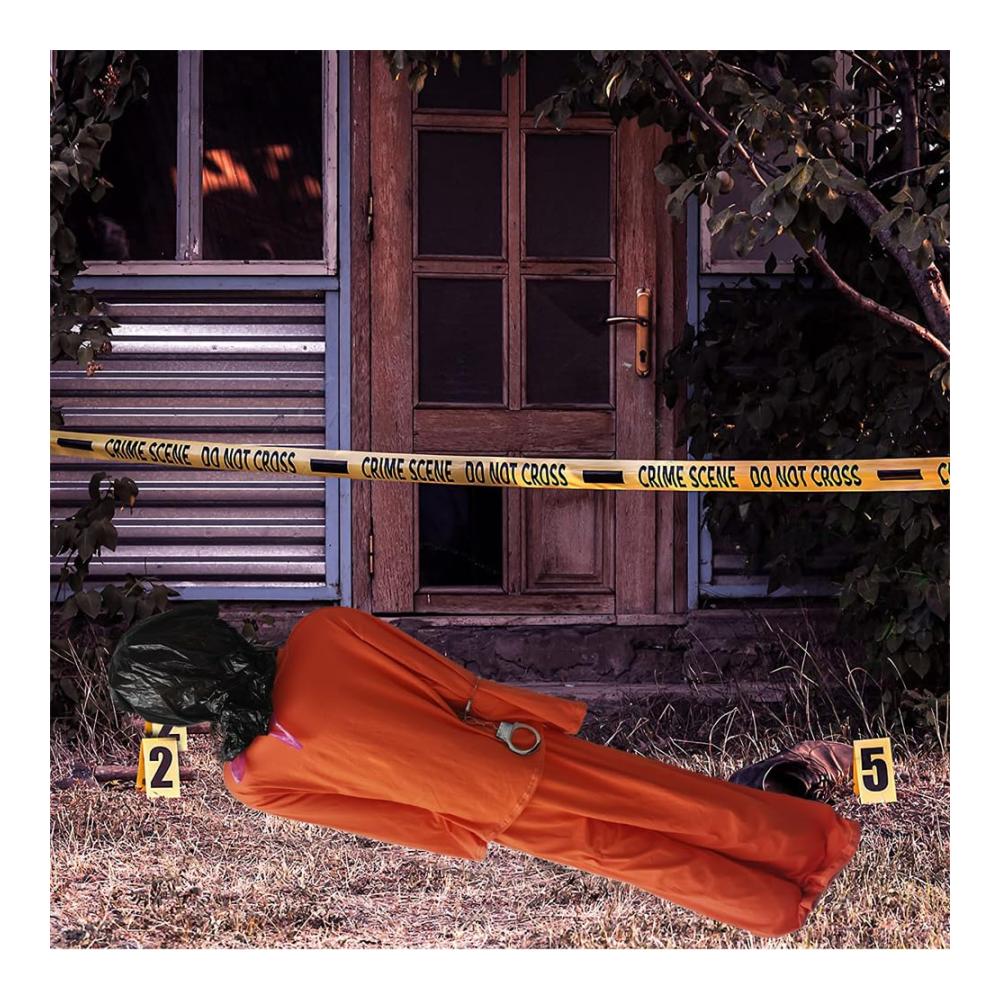 Partyfotoautomat Zubehör Gruselige Halloween Dekorationen - Aufblasbare Tote Körper mit Handschellen - Spukhaus-Dekor Requisit für Indoor & Outdoor