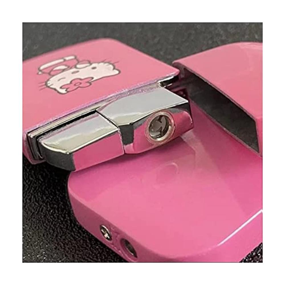 Exklusives Feuerzeug-Set Stilvolles Kerzenzubehör mit rosa Glitzer Hello Kitty Design nachfüllbar winddicht – Perfektes Geschenk in edler Box! (Farbe 1