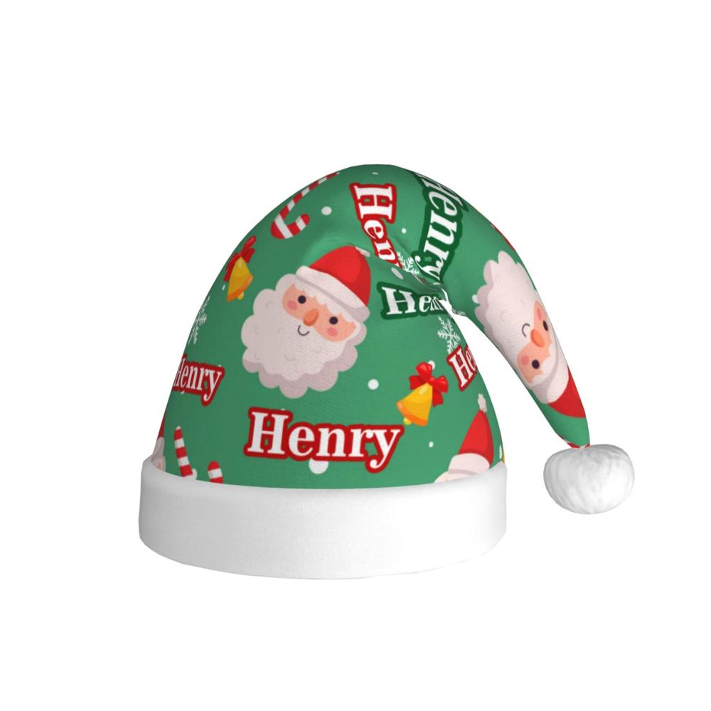 Personalisierte Weihnachtsmütze mit Foto | Weiche Weihnachtsmann Kappen | Lustige Kopfbedeckung für Party & Fotos |