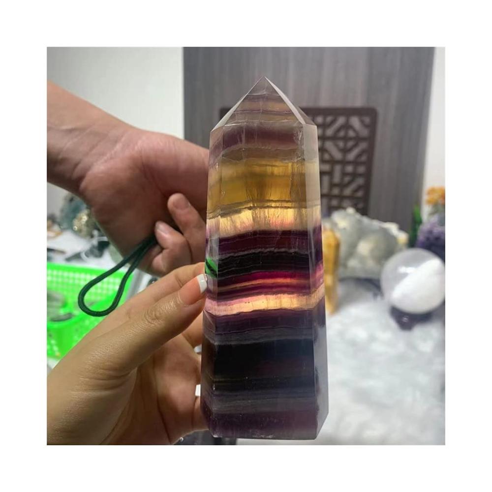 Naturstein Zimmerbrunnenzubehör Kristall Lila Quarz Obelisk für positive Energie Heimdekoration & Feng Shui - Handgearbeitetes Wohnaccessoire von QINTINYIN