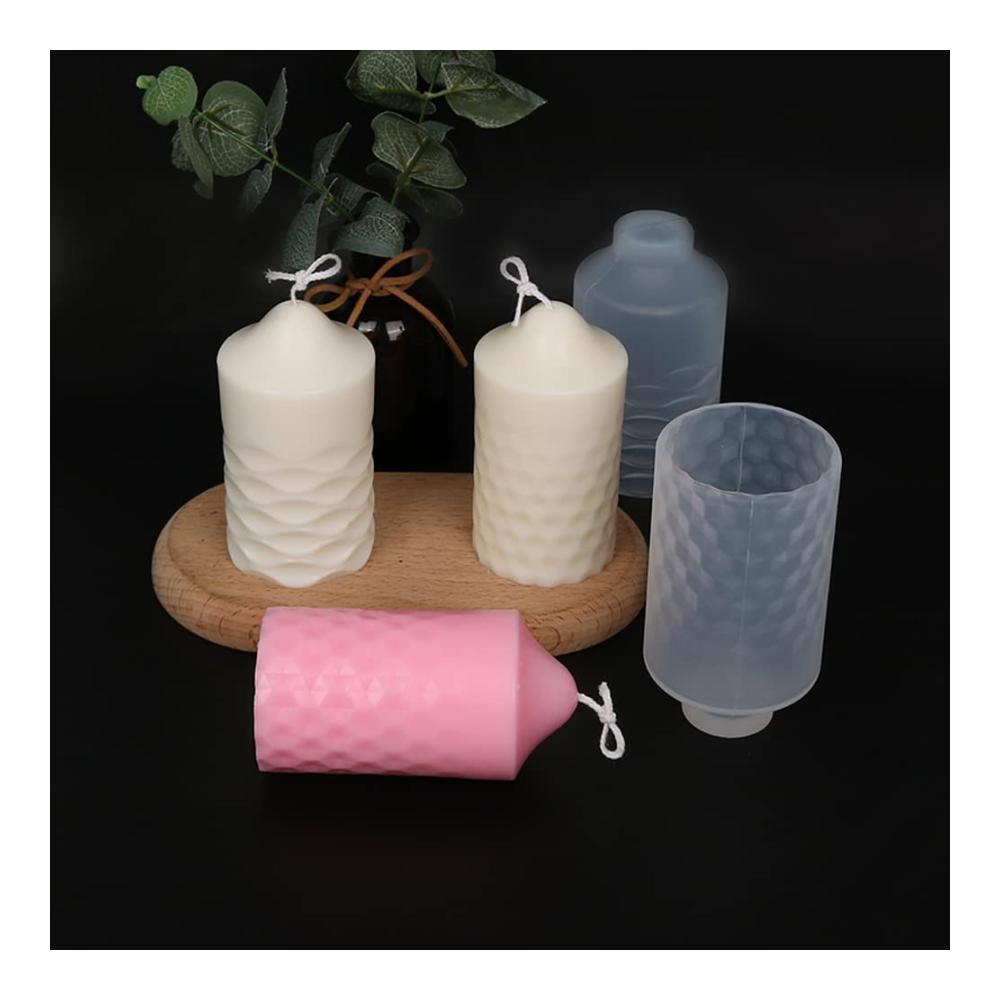 Entdecken Sie Kreativität 2er-Pack Silikon Gießformen für Kerzen - Stumpenkerzen Welligkeit Zylinderform - DIY Hausdekoration für Geburtstage Weihnachten Feste Jubiläen - Aromather