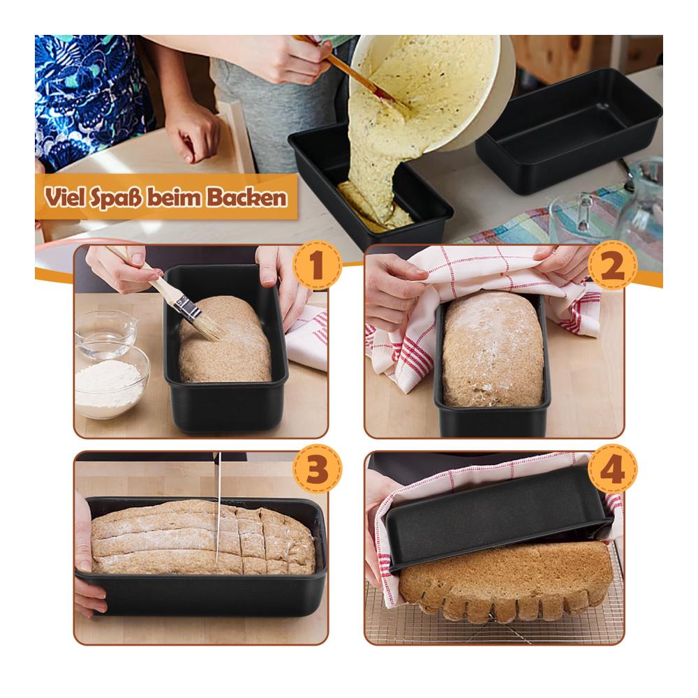 Premium Antihaft Backform für perfekte Brotlaibe Kuchen & Toast - Robustes Design für müheloses Backen - Inklusive Rezeptbuch für köstliche Variationen - Backspaß gar
