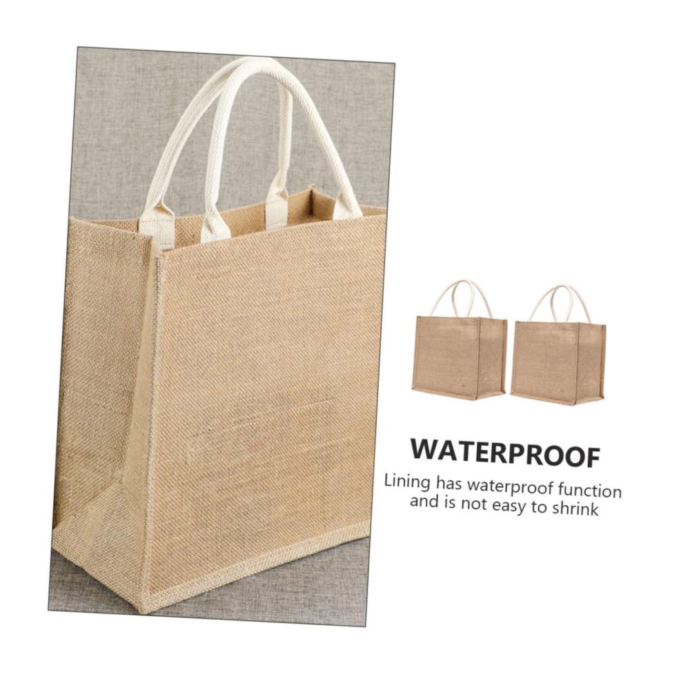 2er Set Einkaufstaschen aus Leinen – Nachhaltige Totebags für umweltbewusste Einkäufer | Multifunktionale Taschen für Geschenke und den täglichen Gebrauch | Robuste Jute Geschenktaschen inklusive