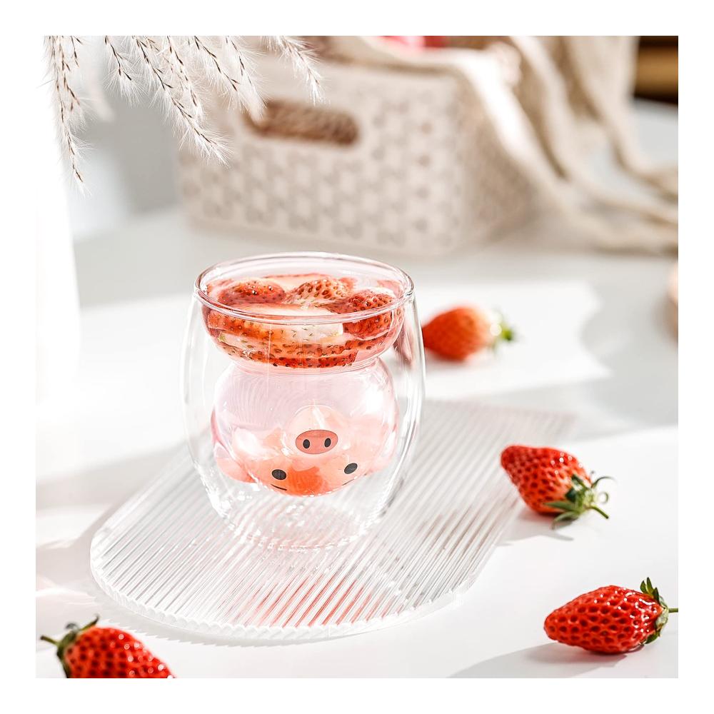 Premium Doppelwandige Espresso- & Mokkatassen Set | Lustige Schwein-Designs | Ideale Milchtassen für Kaffee & Tee | Perfektes Geschenk für Schweineliebhaber | Hochwertige Tassen & Untertassen | Neuheitenbecher für Frau Freund | Geburtstag & Weihnachten