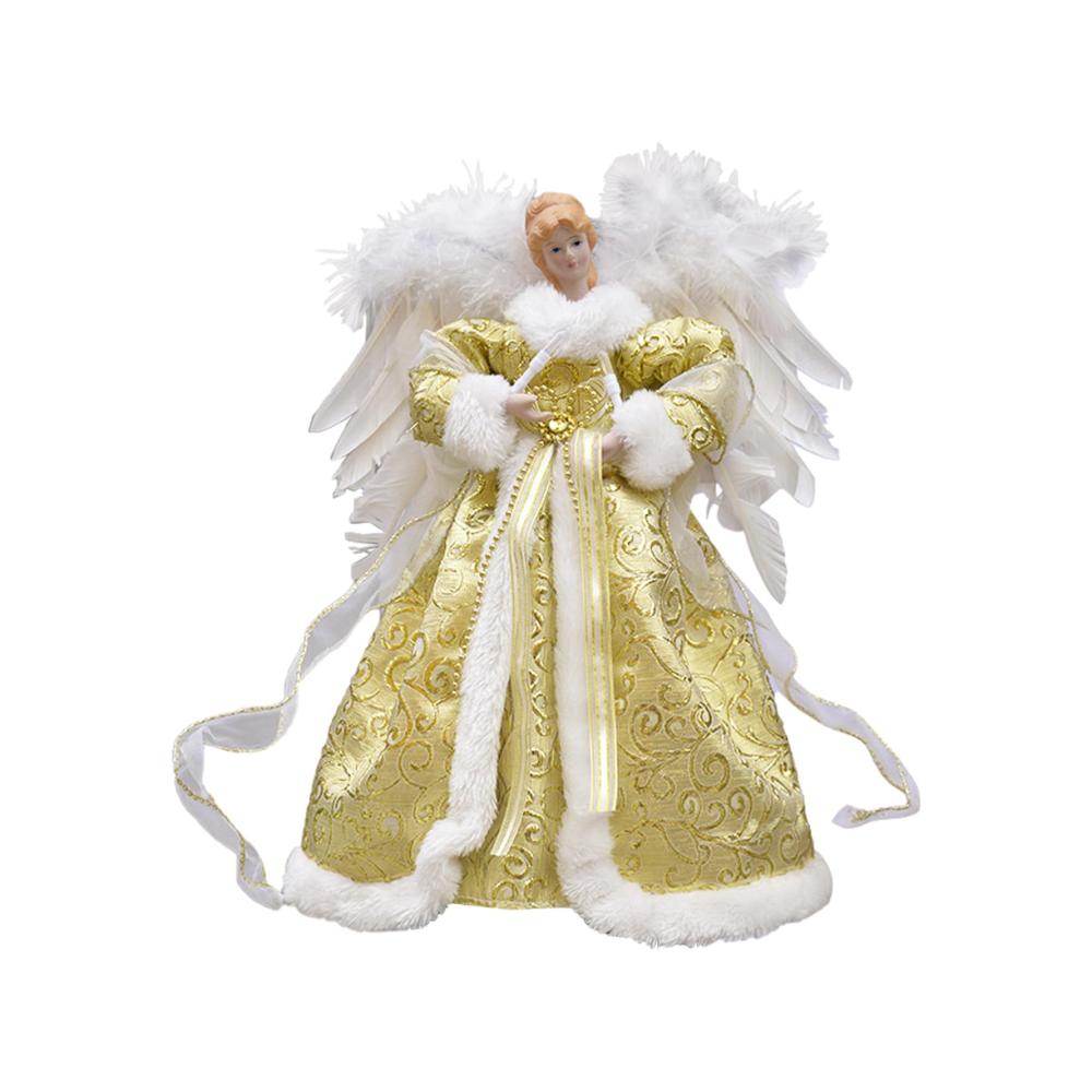 Erleuchten Sie Ihre Festtage mit der strahlenden Spitze 126-Zoll-Engelfigur mit beleuchteten Flügeln und Glöckchen. Perfekte Weihnachtsbaumspitze für Feiern und Innenräume
