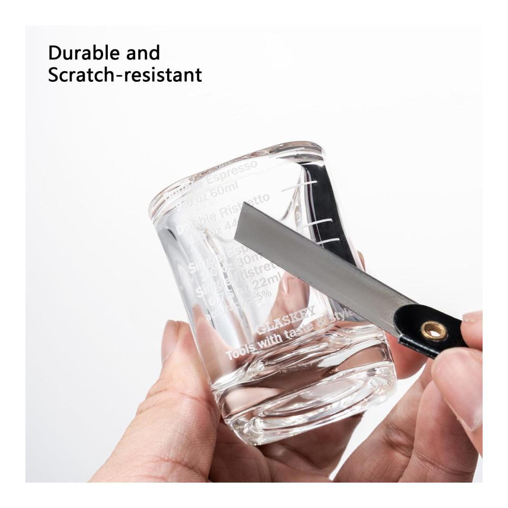 GLASKEY Premium Schnapsgläser 6er Set - 60ml Skalierte Espressomischgläser Ideal für Tequila & Wodka Spülmaschinenfest Perfekt für Partys & Geschenke Weiße Skala