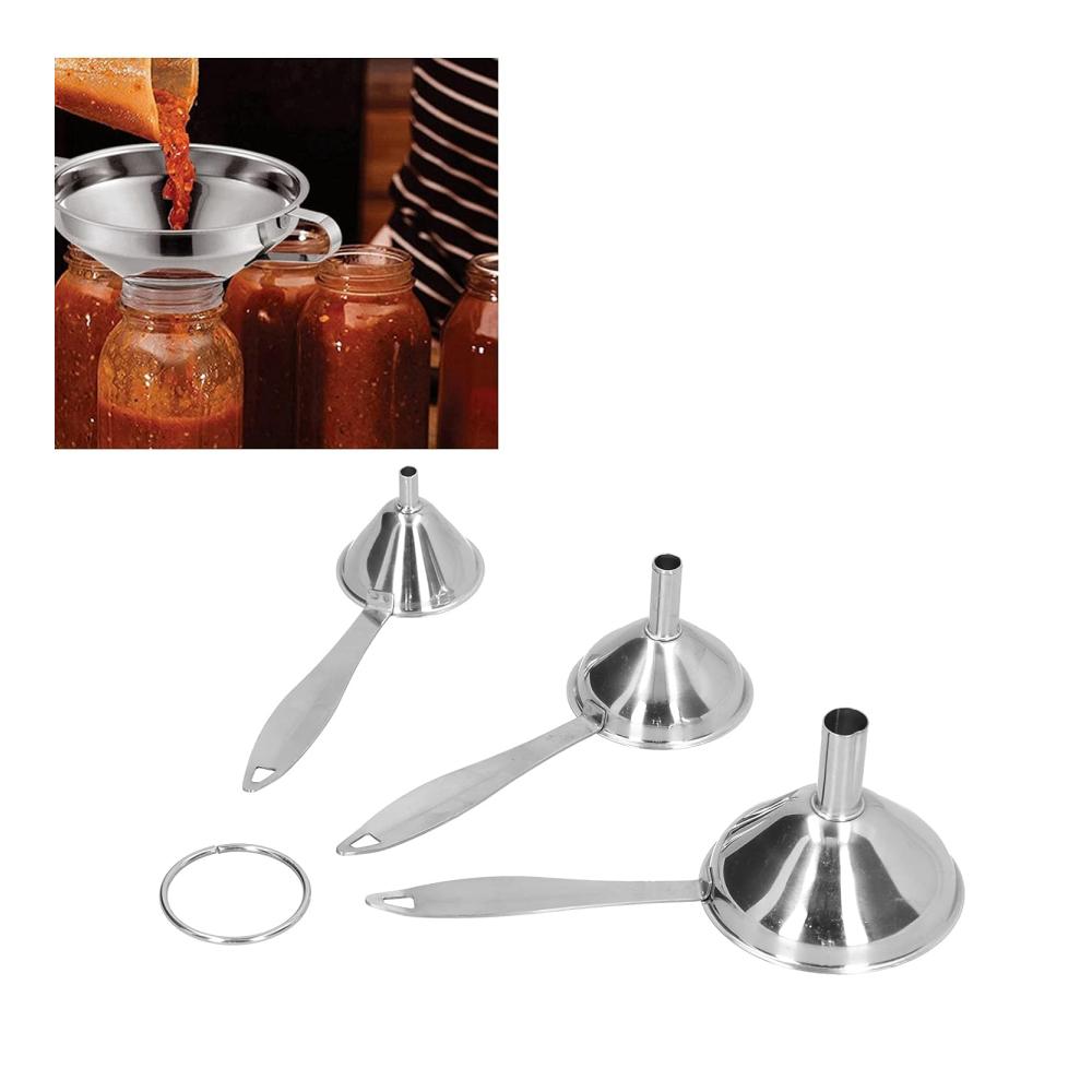 Entdecken Sie die Vielseitigkeit mit unseren hochwertigen Trichtern! 6er-Set für Flaschenbefüllung Küche und mehr. Kleine lebensmittelechte Metalltrichter für Zuhause. Praktisch und langlebig
