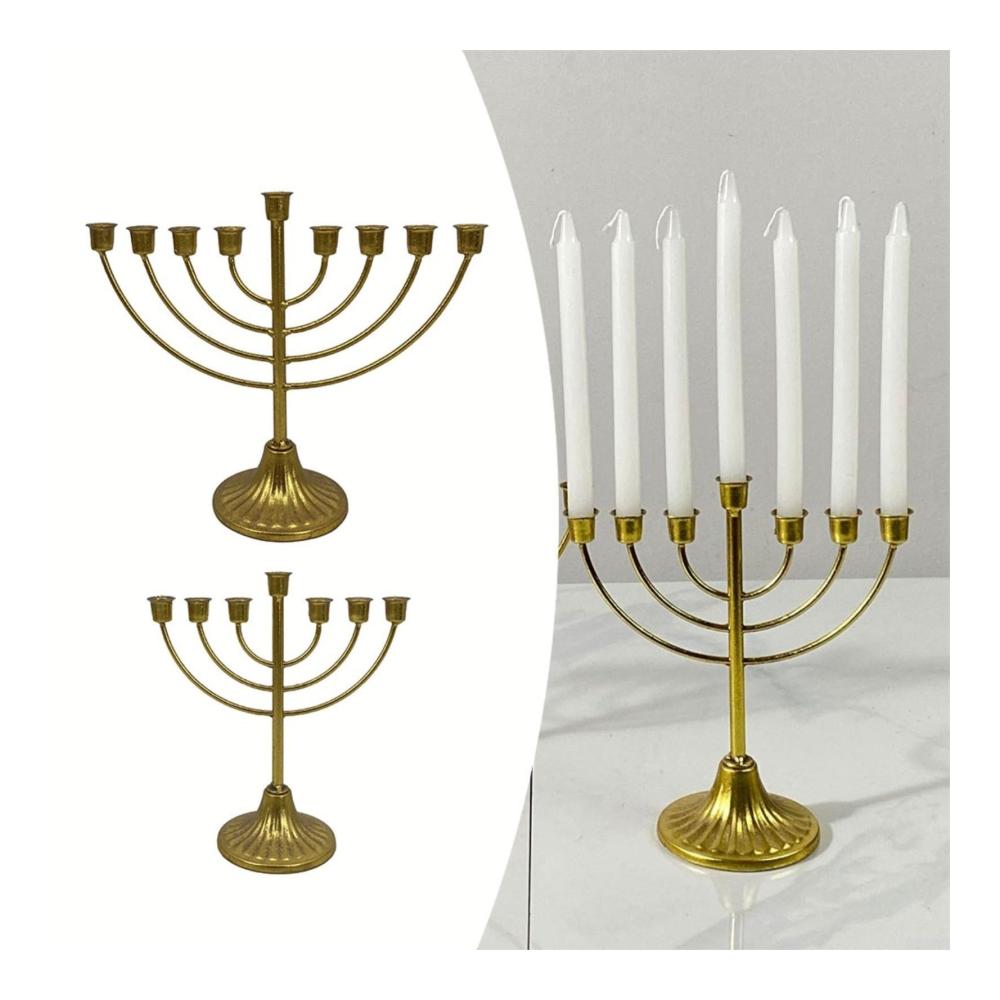 Eleganter Kerzenständer Menora für Chanukka-Feierlichkeiten – 7/9-armiger Menora-Kerzenhalter für festliche Dekoration – Traditioneller Menorah-Kerzenständer mit eleganten 7 Köpfen
