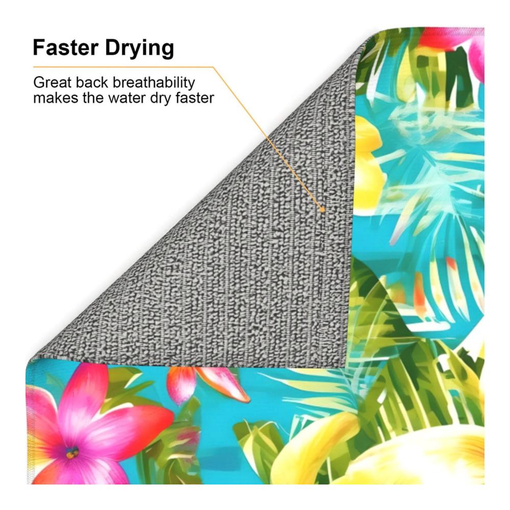 Entdecken Sie den Sommerstil Super saugfähige Mikrofaser-Geschirrtrocknungsmatte mit hawaiianischem Flair – Perfekte Abtropfmatte für Ihre Küche