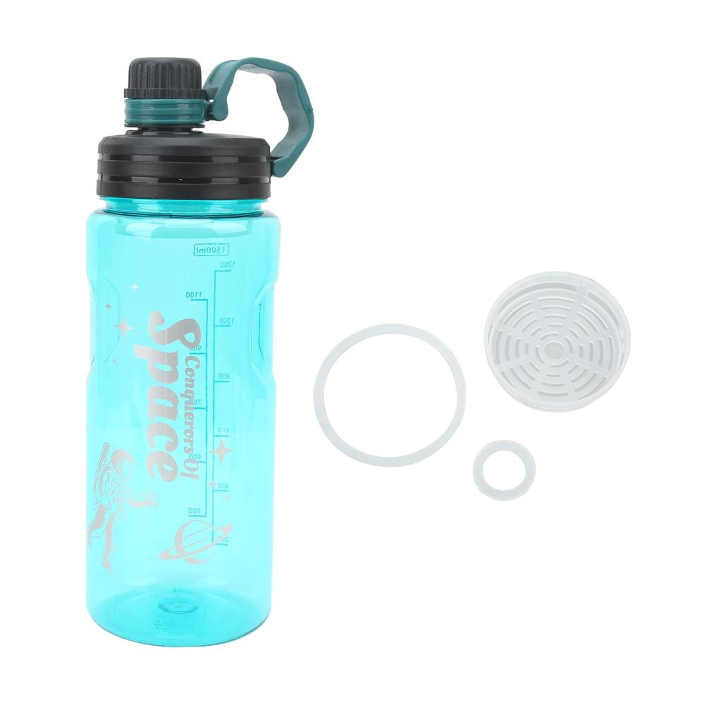 Erfrische deinen Durst unterwegs! Serlium Sportwasserflasche - 1500 ml Großes Fassungsvermögen Lebensmittelechtes PC-Material Trinkskala - Ideal für Fitnessstudio Radfahren und Laufen (Grün) - Tassen & Becher