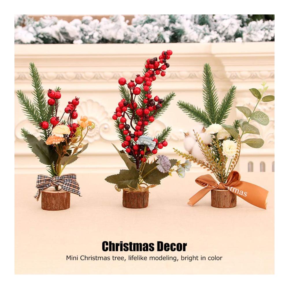 Festliche Atmosphäre im Handumdrehen 3-teiliger Mini-Weihnachtsbaum-Satz für stilvolle saisonale Dekoration. Kunstvoll gestaltet für Desktop Wohnzimmer und festliche Events