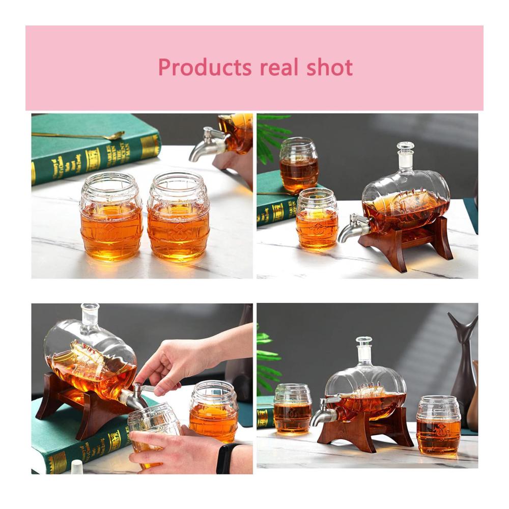 Whisky-Fass-Dekanter 1000 ml - Antiker Spender für Likör Bourbon & mehr - Elegantes Serviergeschirr für die Hausbar - Ideales Geschenk für Männer und Papa