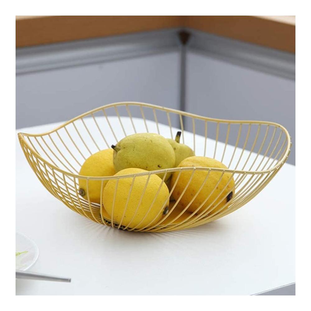 Goldene Obstkörbe Dekorative Metall-Obstschalen für Küche und Tischdekoration - Stilvoller Aufbewahrungskorb für Obst und Gemüse