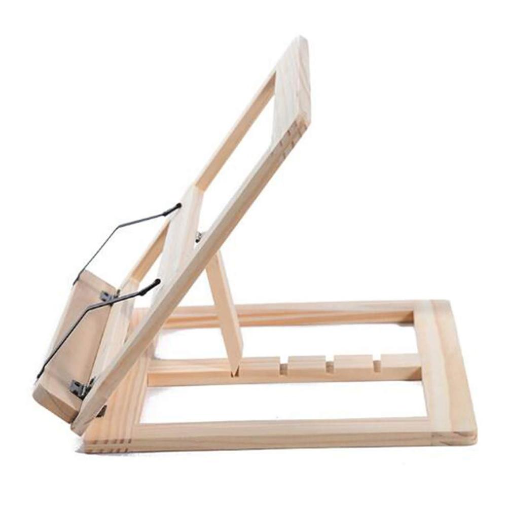 Holz Kochbuchständer Buchstützen Set Stilvolle Lesehilfe für Küche & Büro | Verstellbare Neigung Seitenhalter & Rezepthalter | Buchstütze & Leseständer für Kochbücher Notizen | Beige 30.5 * 23