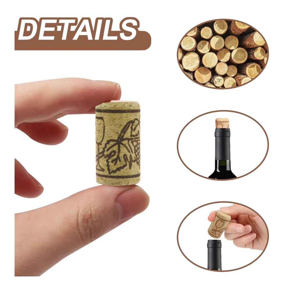 Basteln Sie stilvoll! 50 Stück Korken mit Muster - Natürliche Kreativität für Flaschen und Dekorationen - Weinkorken Bier- und Sektkorken - Ideal für DIY und Basteln - 21 x 40mm