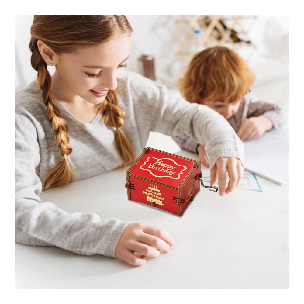 Gönnen Sie sich Nostalgie mit unserer Vintage Spieluhr! Handkurbel-Musikspielzeug mit rot antiker Gravur. Perfektes Geschenk für Geburtstage und Valentinstage! Ideal für Liebhaber Freunde und die Familie. Machen Sie Ihren Tag melodisch