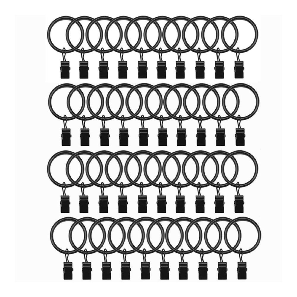 Upgrade Ihre Vorhänge 40 Premium Gardinenringe Vorhangringe 32mm - Stark Metall inklusive Clips & Haken - Perfekt für Gardinenstangen & Duschvorhänge - Einfache