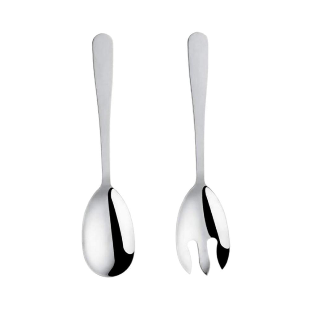 Entdecken Sie die Eleganz des Essens Salatbesteck Edelstahl-Set für stilvolle Präsentationen - 12 Zoll Salatlöffel und Gabel - Perfekte Servierutensilien für öffentliche Veranstaltungen und zu Hause